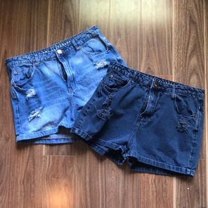 Cotton On denim high waisted shorts bundle